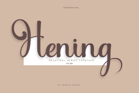 Enhance Your Web Design with Hening, the Elegant Handwritten Font